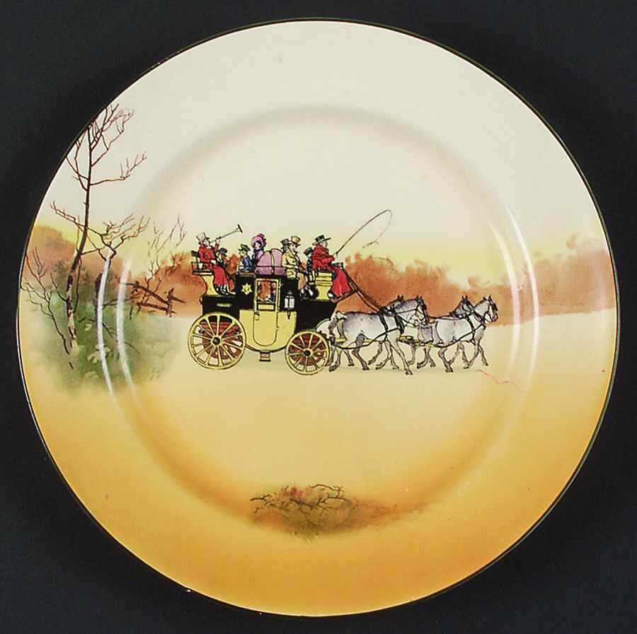 Coaching Days (Smooth, Earthenware) Luncheon Plate by Royal Doulton-1