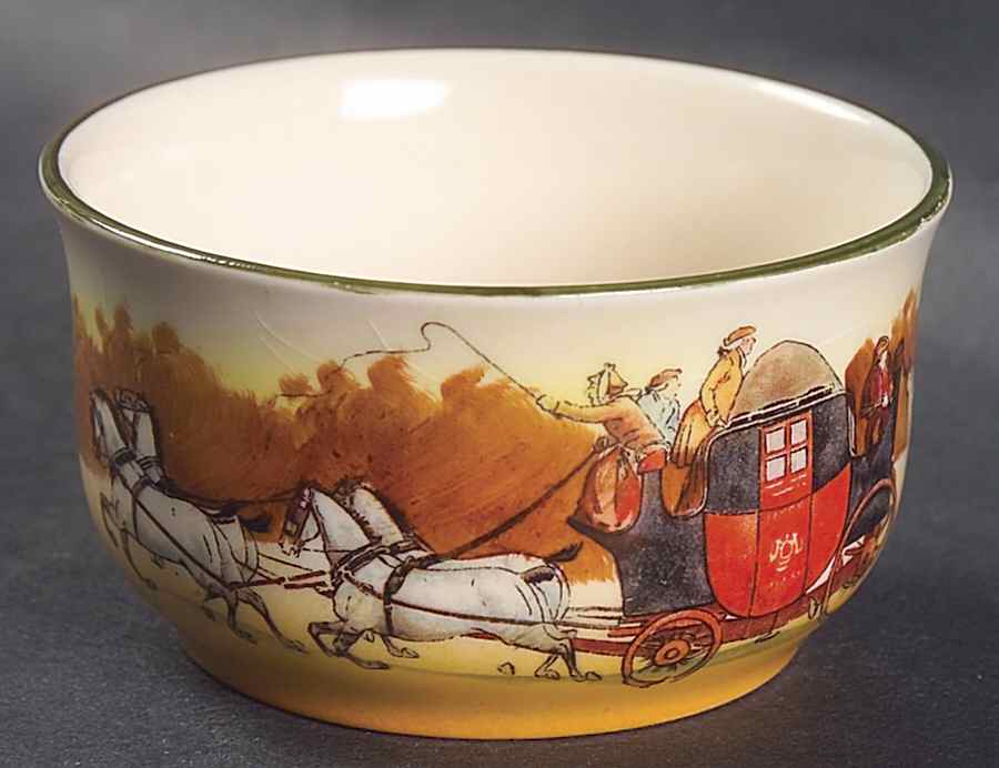 Coaching Days (Smooth, Earthenware) Mini Open Sugar Bowl by Royal Doulton-1