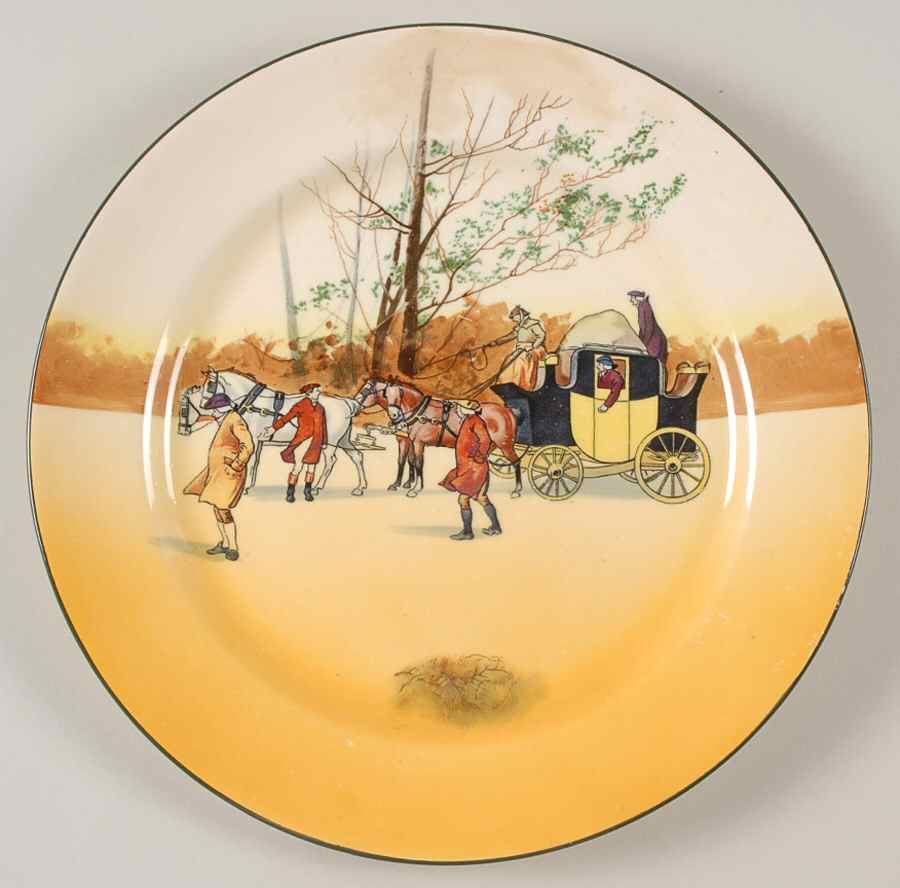 Coaching Days (Smooth, Earthenware) Dinner Plate by Royal Doulton-1