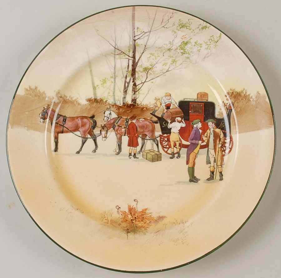 Coaching Days (Smooth, Earthenware) Dinner Plate by Royal Doulton-1