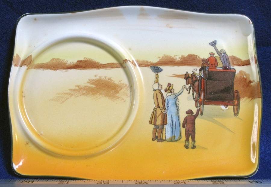 Coaching Days (Smooth, Earthenware) Plate for Dessert Plate & Cup Set by Royal Doulton-1