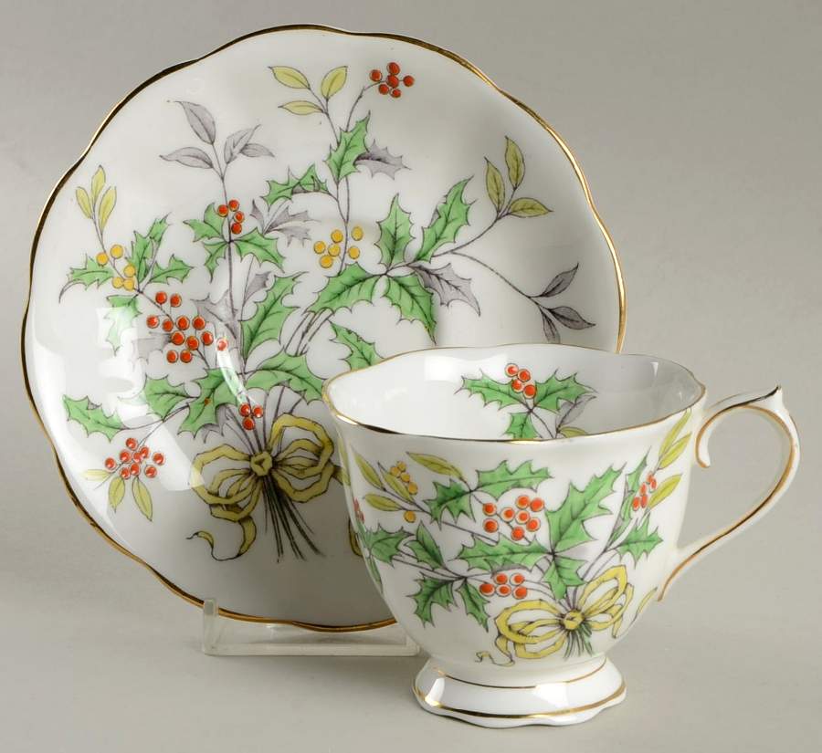 Flower of The Month (Countess Shape) Footed Cup & Saucer Set by Royal Albert-1