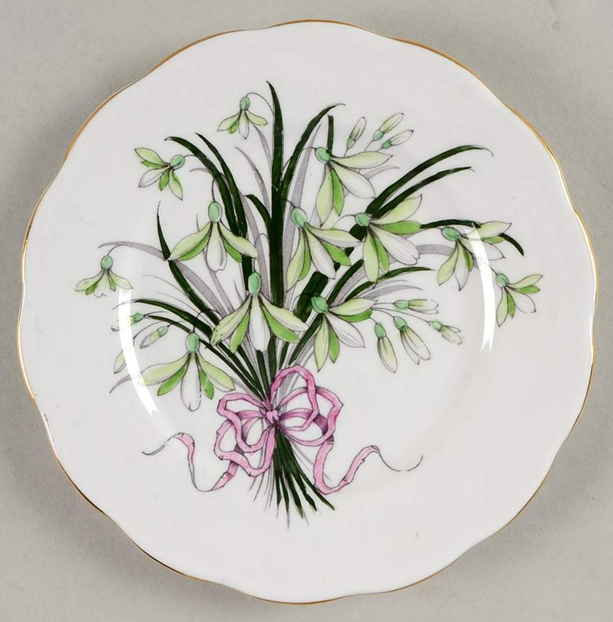 Flower of The Month (Countess Shape) Bread & Butter Plate by Royal Albert-1