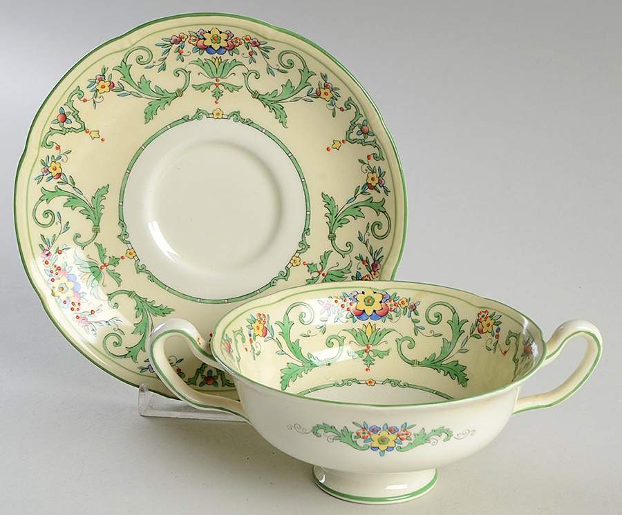 The Channing Footed Cream Soup Bowl & Saucer Set by Royal Doulton-1