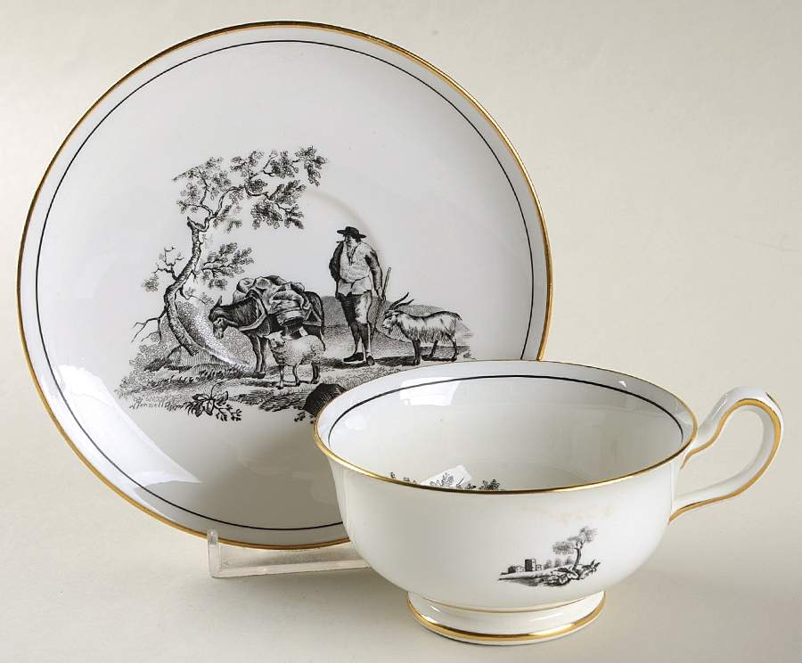RCH27 Footed Cup & Saucer Set by Royal Chelsea-1