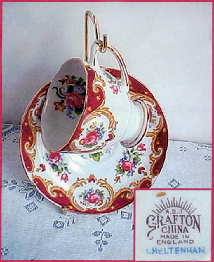 Cheltenham Red Footed Cup & Saucer Set by Royal Grafton-1