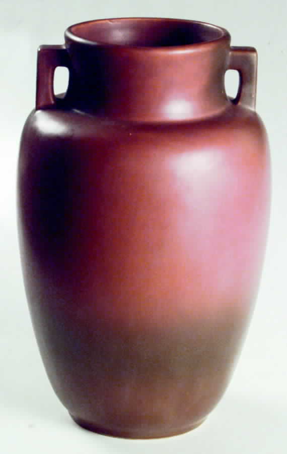 Rosecraft Color Burnt Orange 10" Handled Vase by Roseville-1
