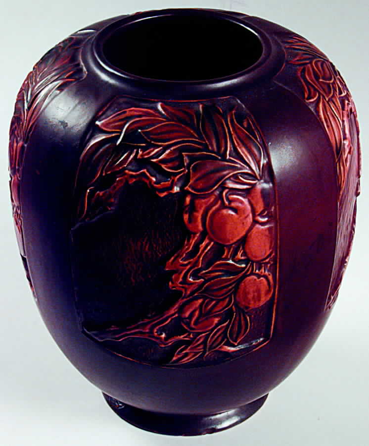 Rosecraft Panel Brown 8" Urn Shaped Vase by Roseville-1