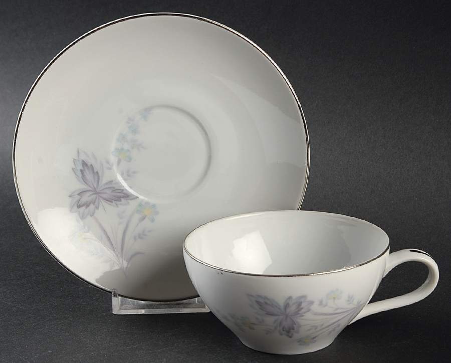 Sharon Flat Cup & Saucer Set by Royal Crest (Japan)-1