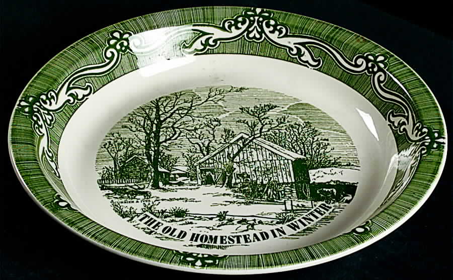 The Old Homestead In Winter Pie Serving Plate by Royal (USA)-1