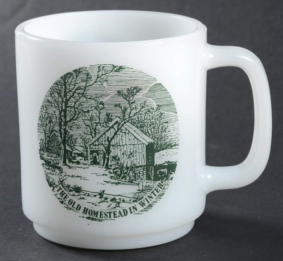 The Old Homestead In Winter Ovenware Mug by Royal (USA)-1