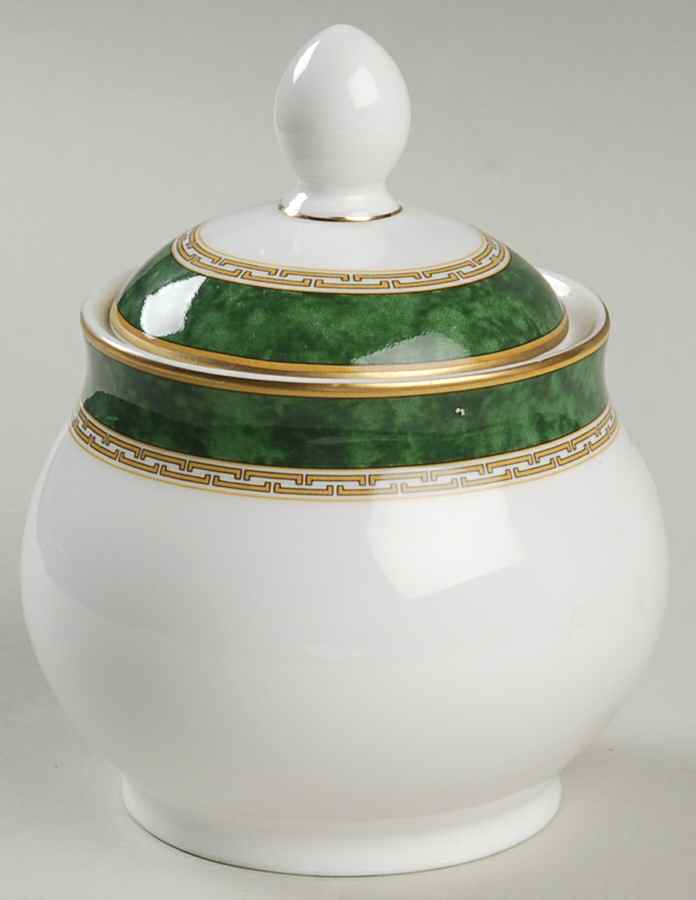 Green Marble Sugar Bowl & Lid by Royal Doulton-1