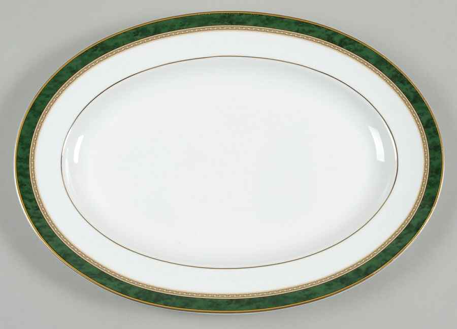 Green Marble 14" Oval Serving Platter by Royal Doulton-1