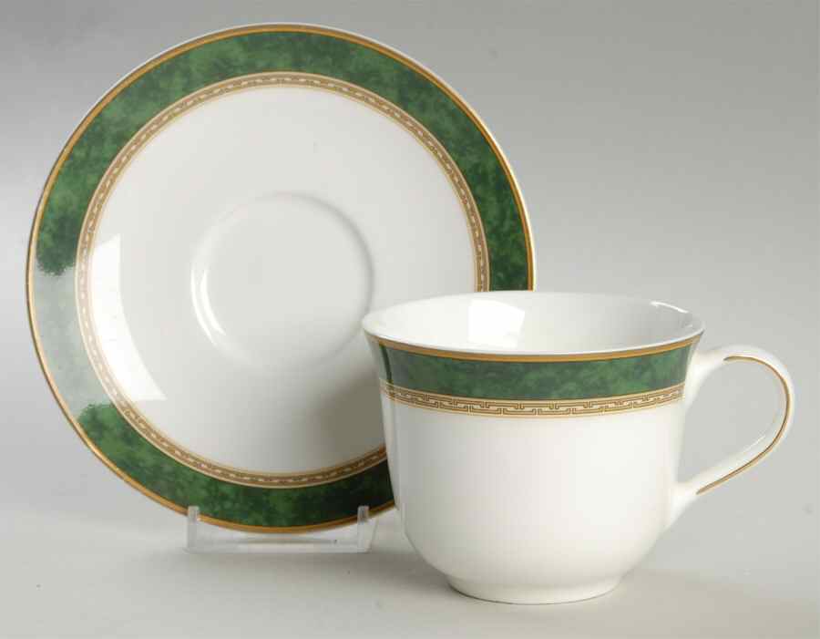 Green Marble Flat Cup & Saucer Set by Royal Doulton-1