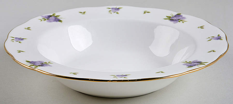 Lilac Lane (Gold Trim) Rim Soup Bowl by Royal Albert-1