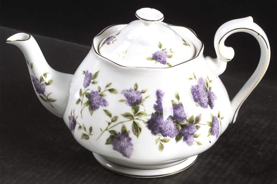 Lilac Lane (Gold Trim) Teapot & Lid by Royal Albert-1
