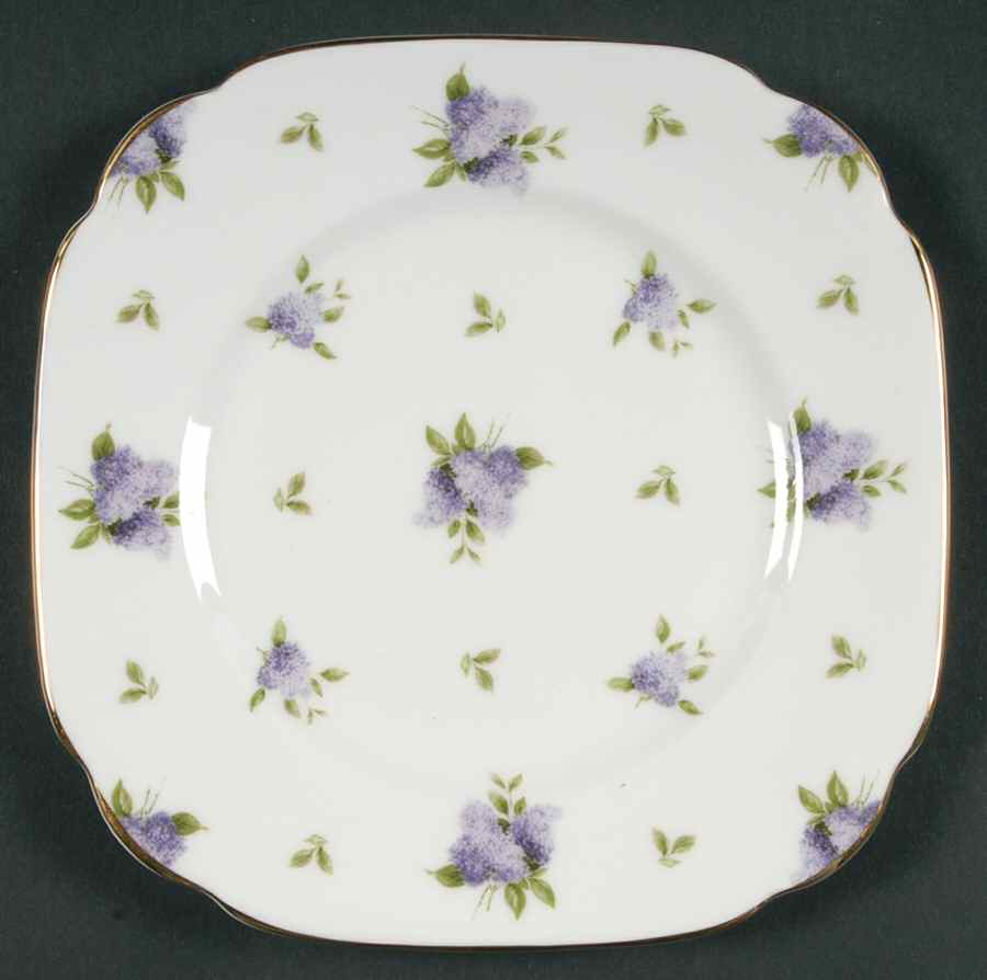 Lilac Lane (Gold Trim) Square Bread & Butter Plate by Royal Albert-1