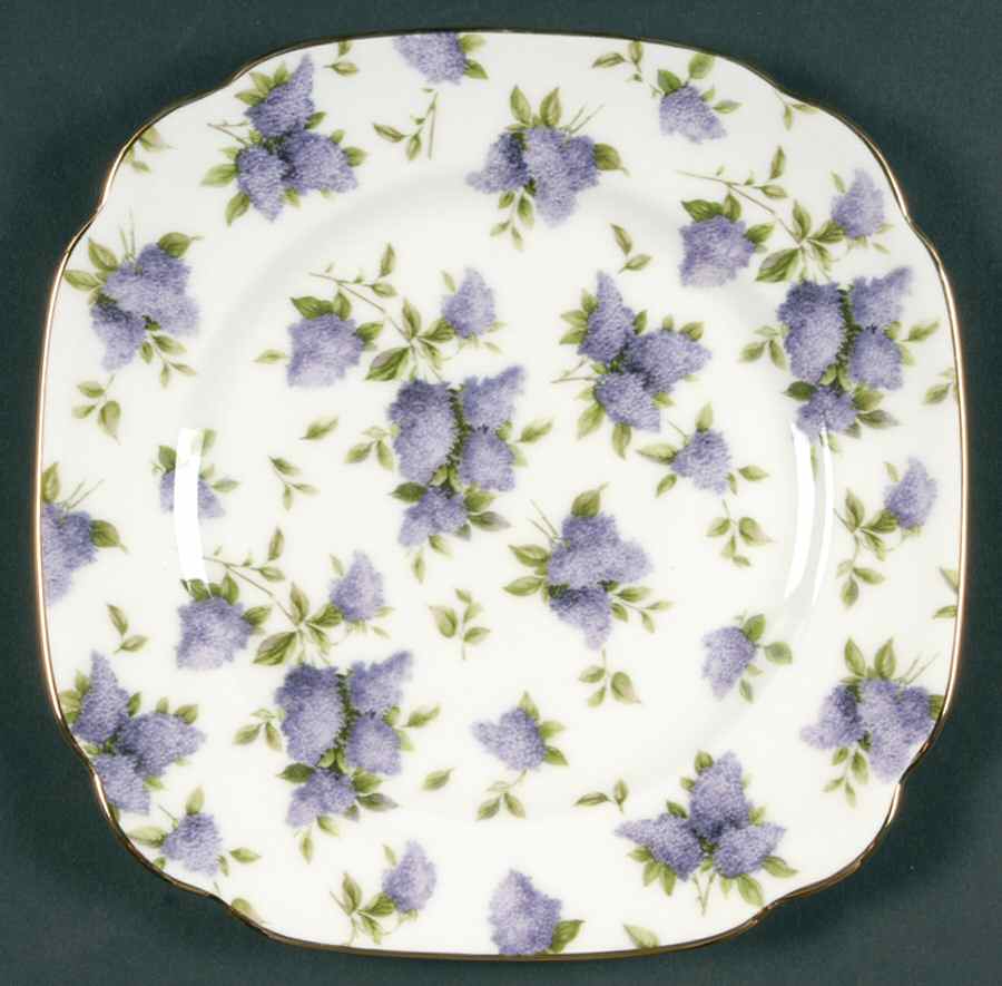 Lilac Lane (Gold Trim) Square Salad Plate by Royal Albert-1