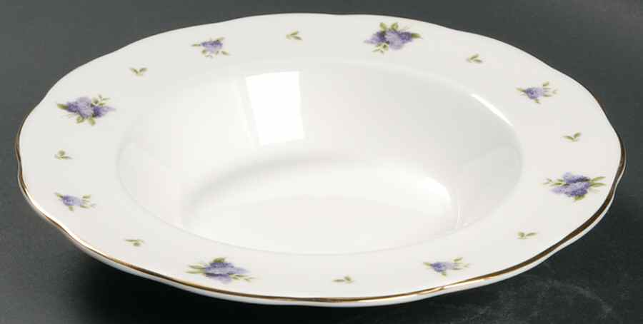 Lilac Lane (Gold Trim) Large Rim Soup Bowl by Royal Albert-1