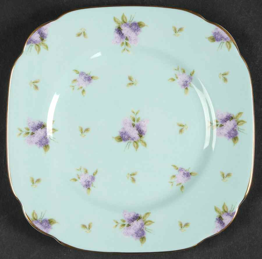 Lilac Lane (Gold Trim) Square Accent Bread & Butter Plate by Royal Albert-1