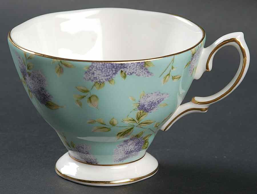 Lilac Lane (Gold Trim) Accent Footed Cup & Saucer Set by Royal Albert-1