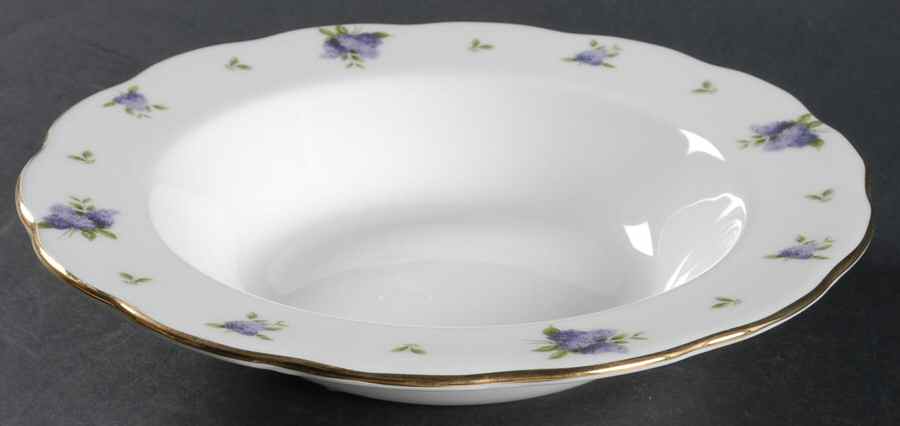 Lilac Lane (Gold Trim) Rim Soup Bowl by Royal Albert-1