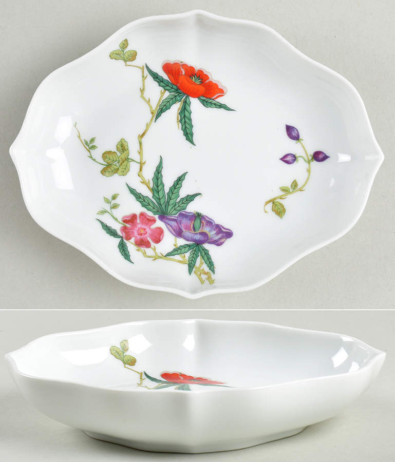 Mioraflor (Menton) Oval Tray, 6" Meissen Cup by Raynaud-1