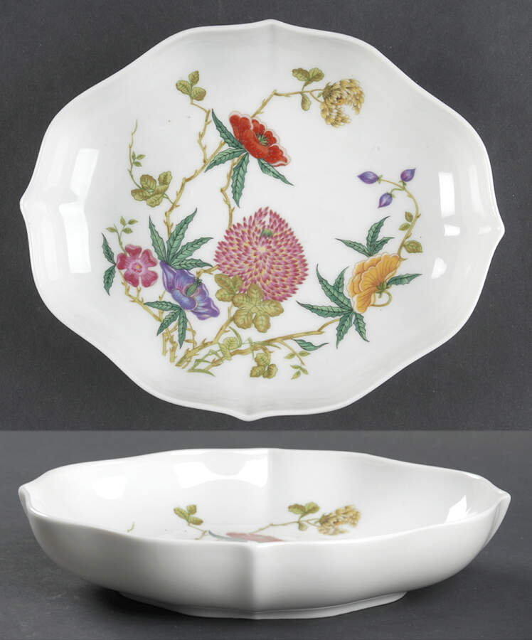 Mioraflor (Menton) Oval Tray, 7" Meissen Cup by Raynaud-1