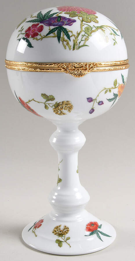 Mioraflor (Menton) Stemmed Ball Box & Hinged Lid by Raynaud-1