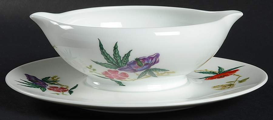 Mioraflor (Menton) Gravy Boat with Attached Underplate by Raynaud-1