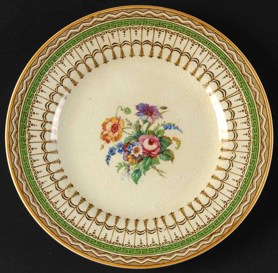 Venetian Green (Floral Center Design) Bread & Butter Plate by Ridgway (Ridgways)-1