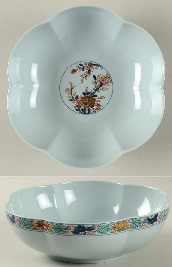 Koutani (Celadon Backgorund) Large Melon Bowl by Raynaud-1