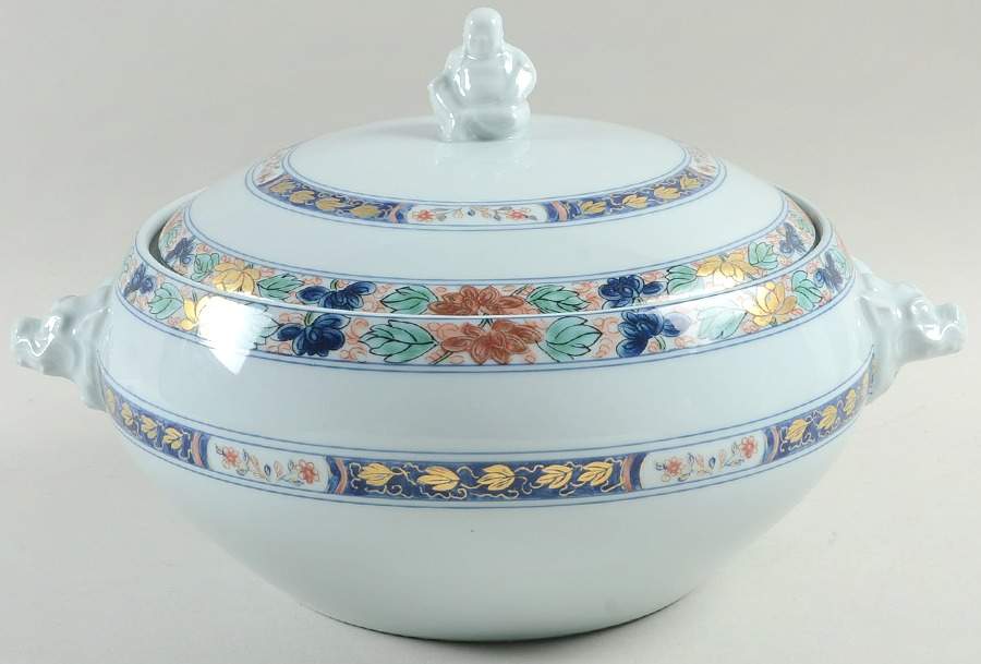 Koutani (Celadon Backgorund) Tureen &  Lid by Raynaud-1
