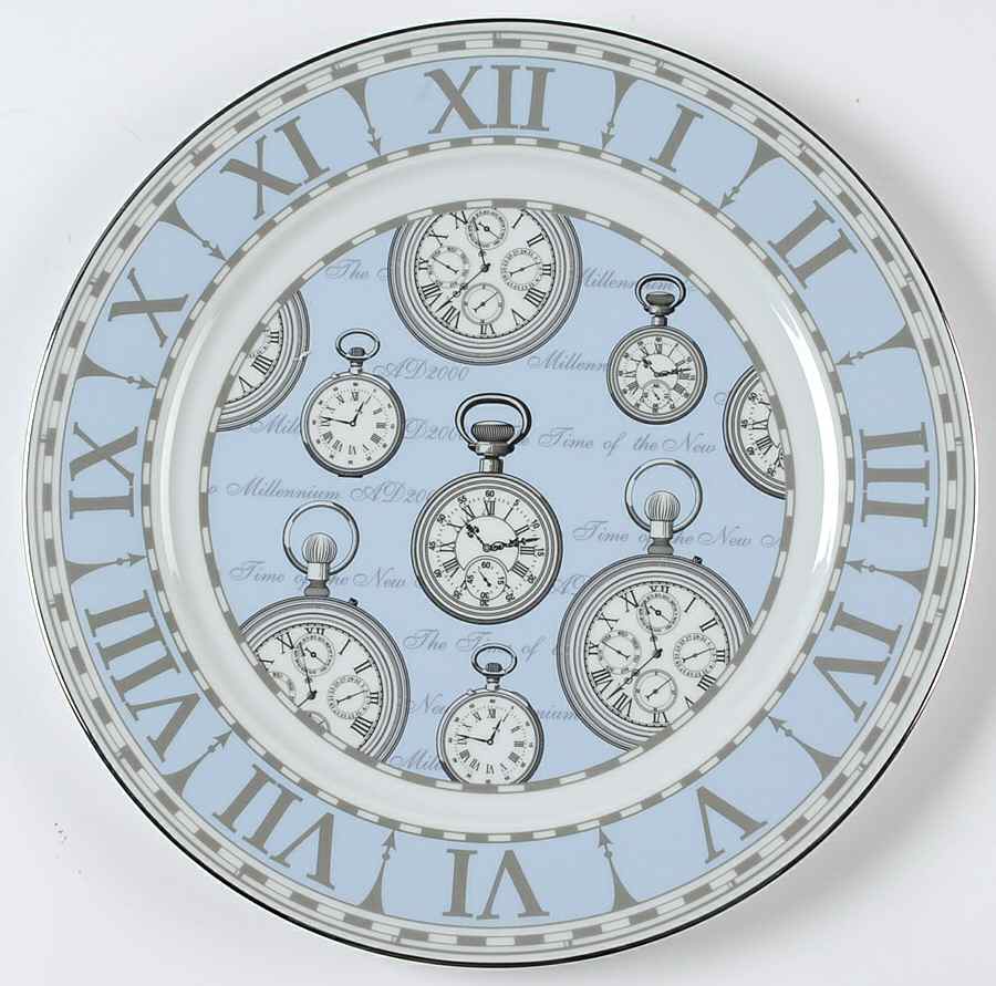 Millennium Time (Platinum) Service Plate (Charger) by Royal Worcester-1