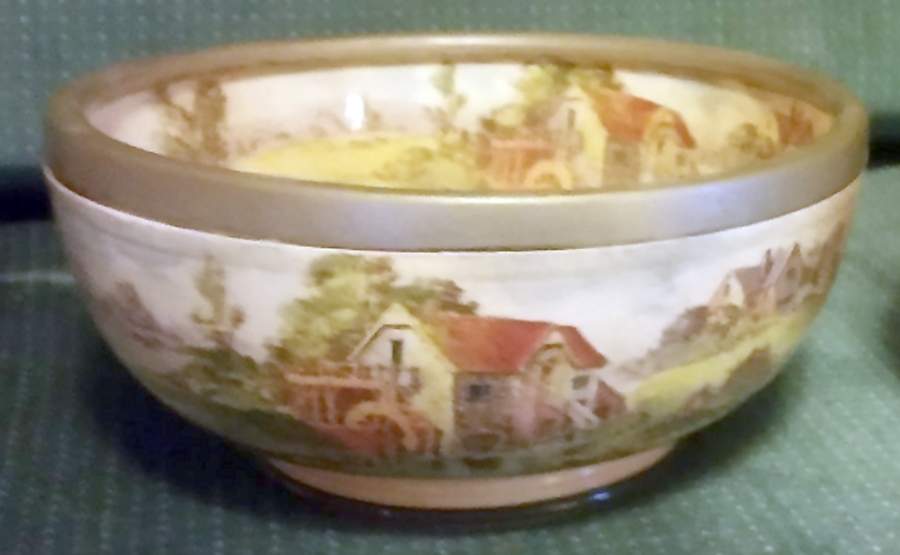 Countryside 8" Salad Serving Bowl W/Metal Rim by Royal Doulton-1