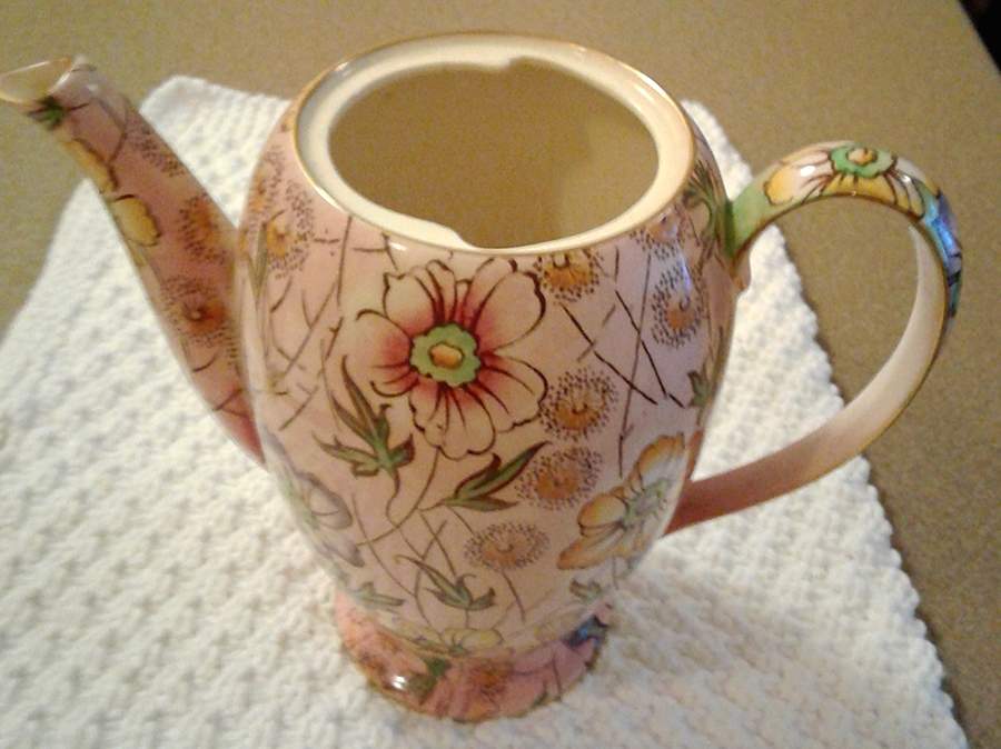 Primrose Pink Albans Coffee Pot No Lid by Royal Winton-1