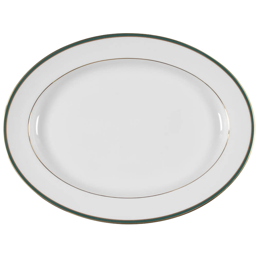 Oxford Green (Indonesia) 16" Oval Serving Platter by Royal Doulton-1
