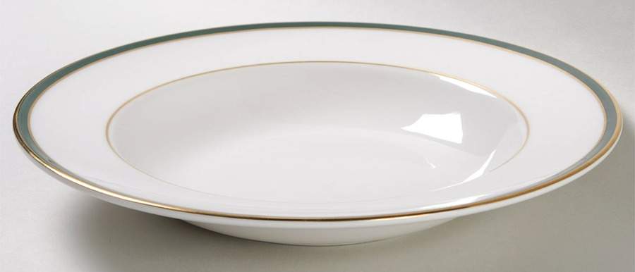 Oxford Green (Indonesia) Large Rim Soup Bowl by Royal Doulton-1