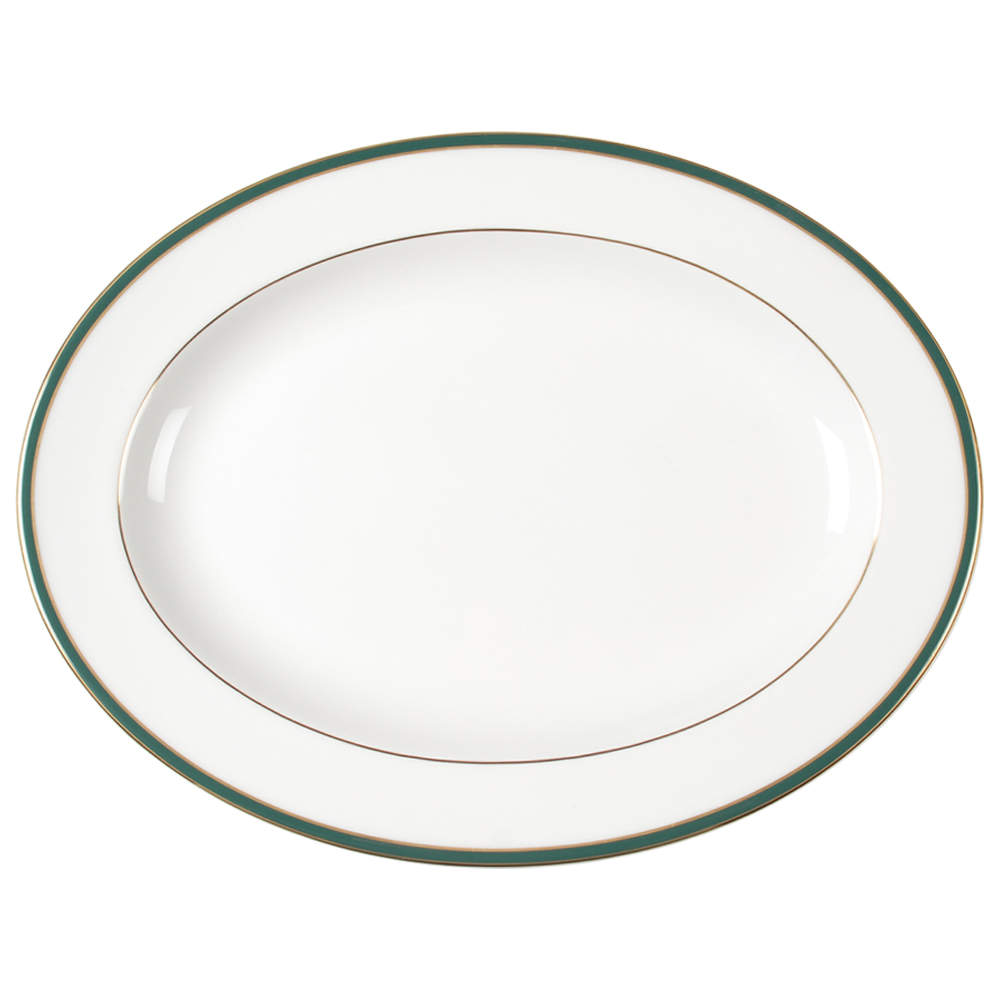 Oxford Green (Indonesia) 13" Oval Serving Platter by Royal Doulton-1