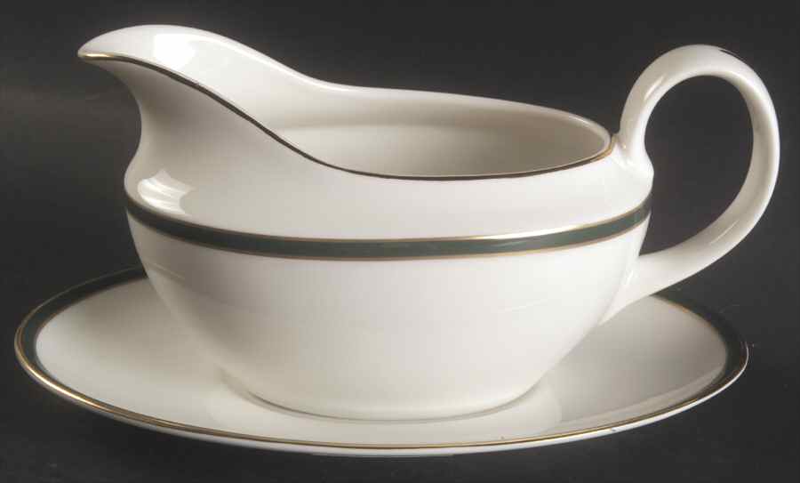 Oxford Green (Indonesia) Gravy Boat & Underplate by Royal Doulton-1