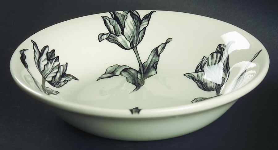 Tulipa Black Coupe Cereal Bowl by Royal Stafford-1