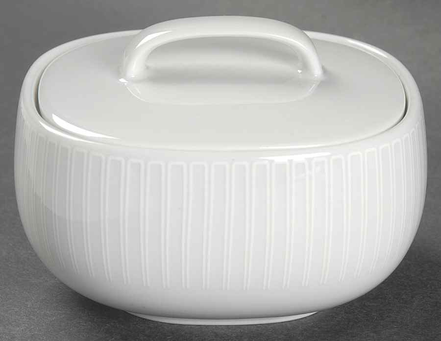 Moon White On White Sugar Bowl & Lid by Rosenthal - Continental-1