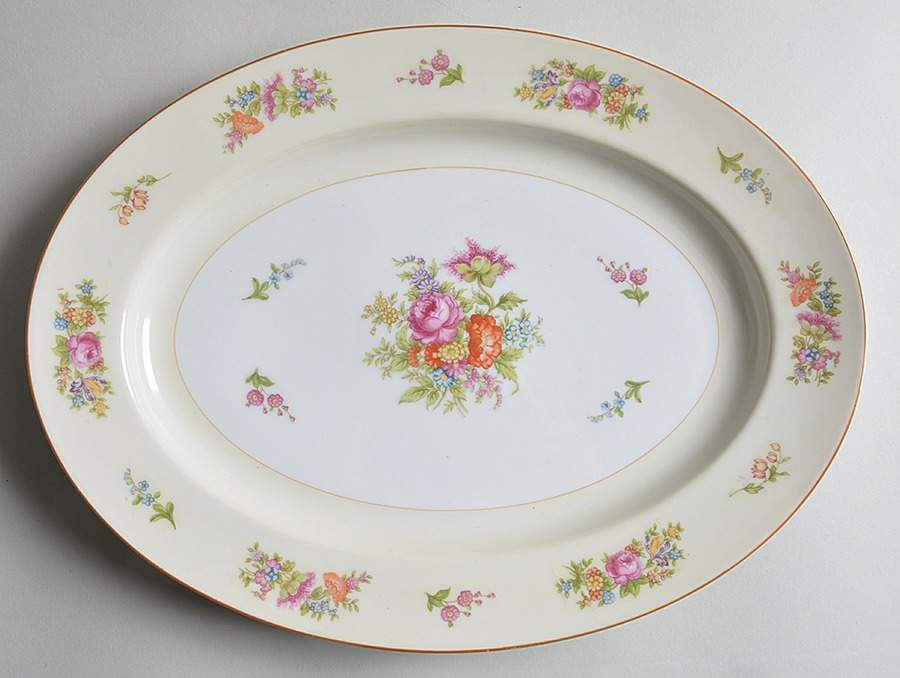 RO74 13" Oval Serving Platter by Rose (Japan)-1