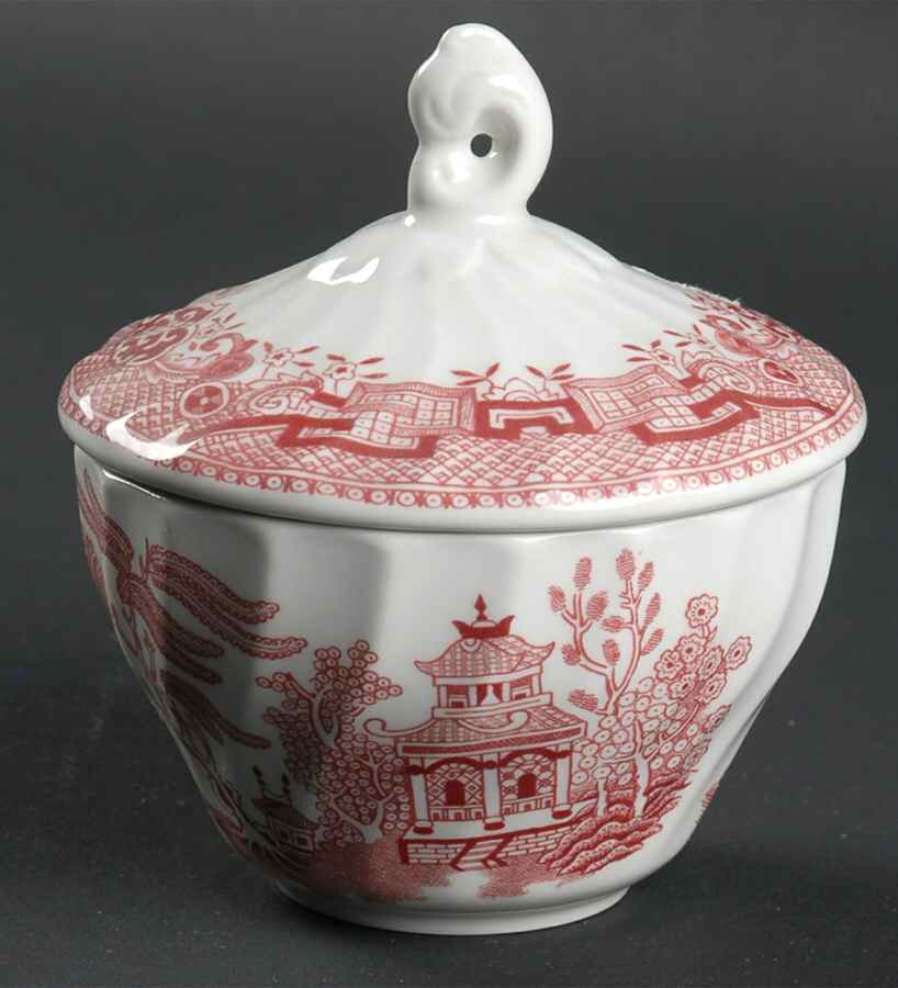 Willow Rosa Sugar Bowl & Lid by Royal Wessex-1