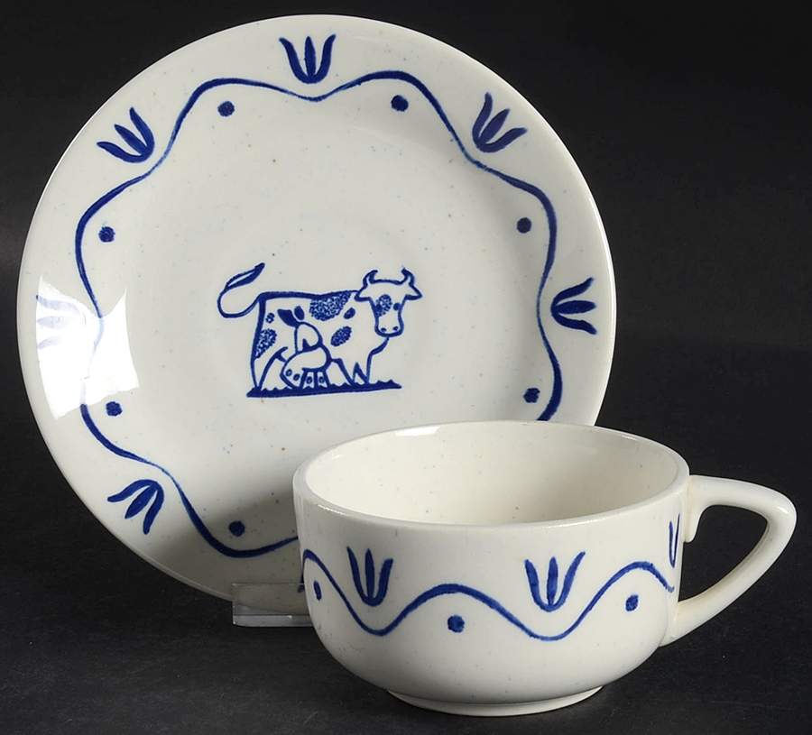 American Provincial Flat Cup & Saucer Set by Royal (USA)-1