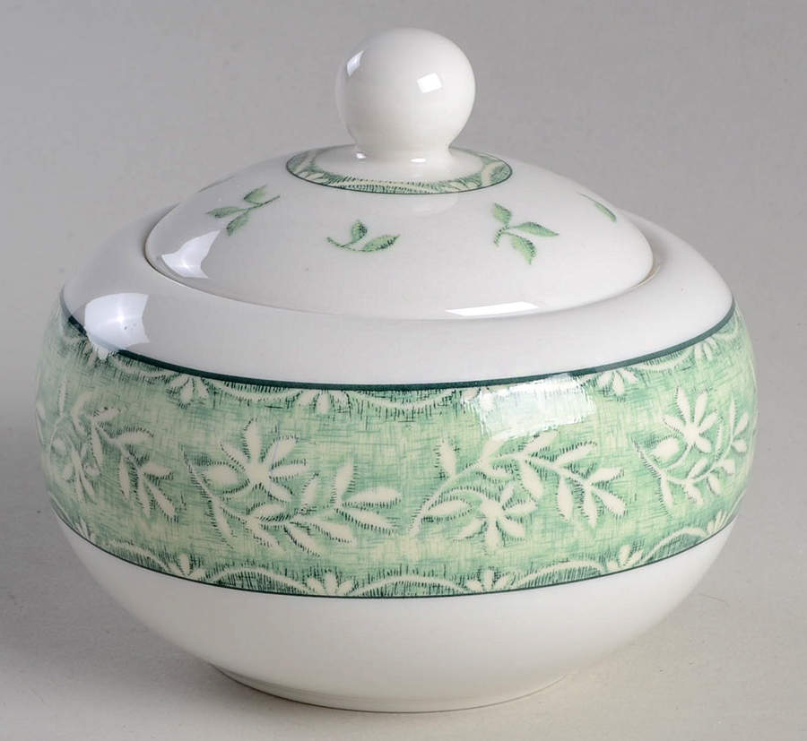Linen Leaf Sugar Bowl & Lid by Royal Doulton-1