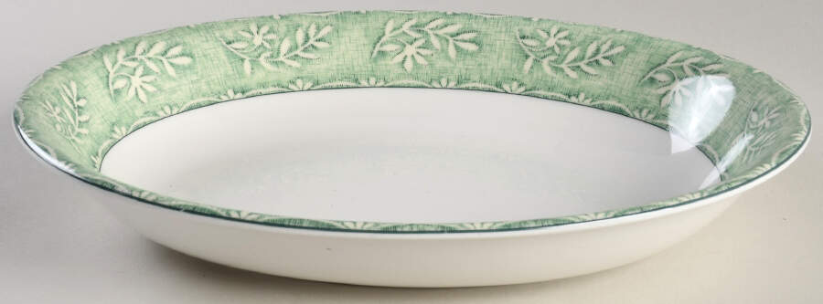 Linen Leaf 10" Oval Vegetable Bowl by Royal Doulton-1