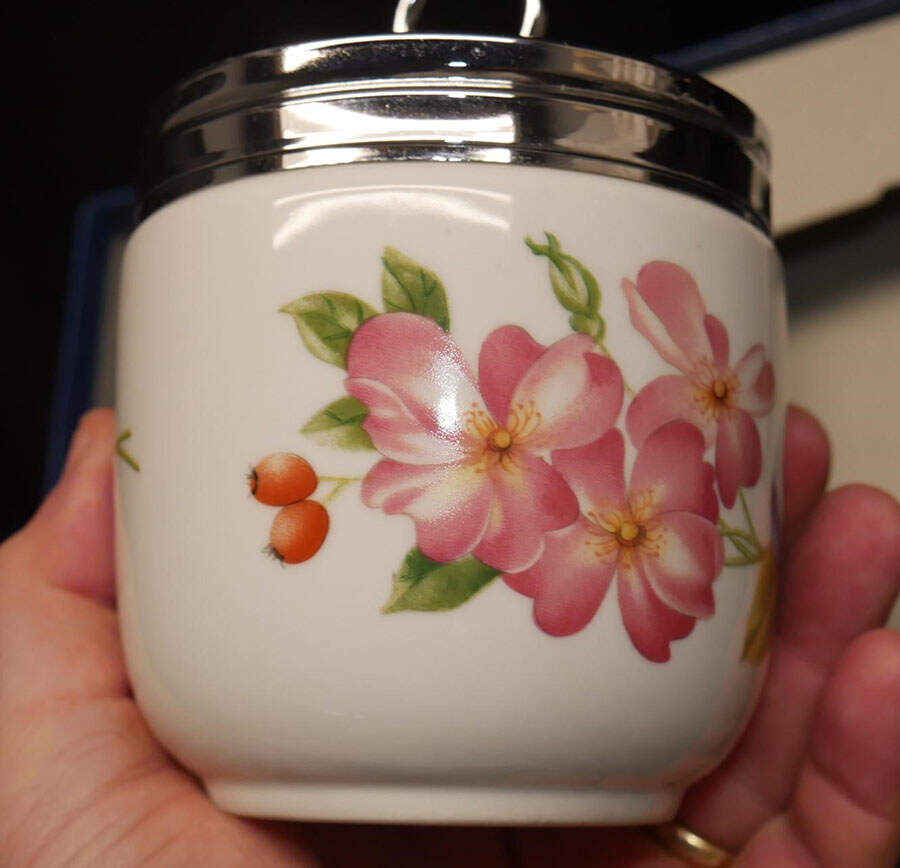 Ashford (Gold Trim) Egg Coddler & Lid by Royal Worcester-1