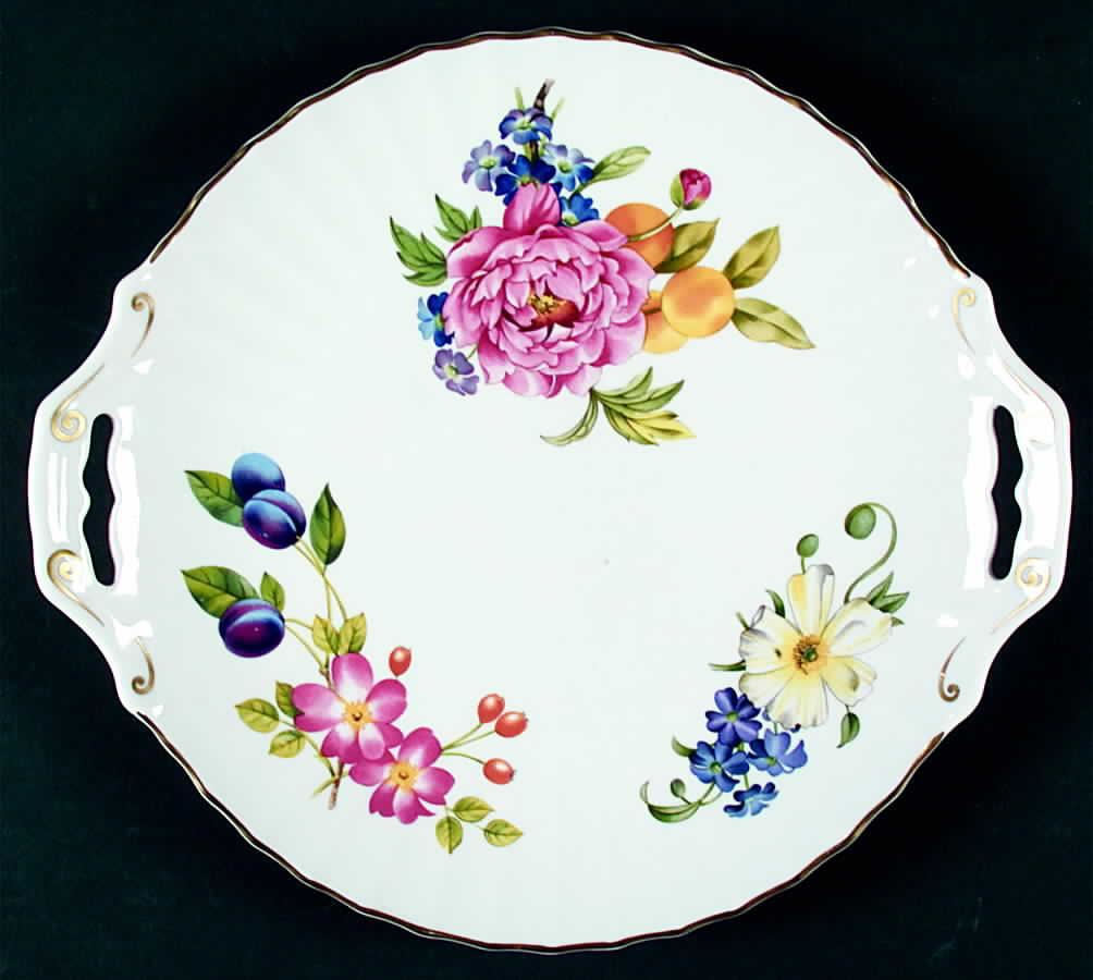 Ashford (Gold Trim) Handled Cake Plate by Royal Worcester-1