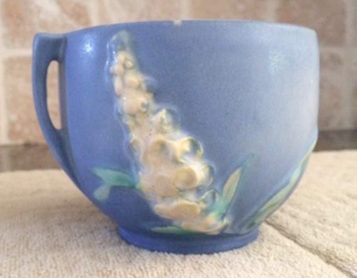 Foxglove Blue 3" Jardiniere by Roseville-1